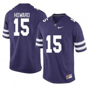 Cheap Men's Kansas State Wildcats #15 Will Howard Purple Limited Stitched Jersey