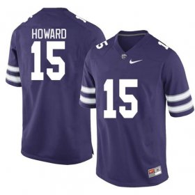 Cheap Men\'s Kansas State Wildcats #15 Will Howard Purple Limited Stitched Jersey