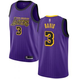 Cheap Lakers #3 Anthony Davis Purple Youth Basketball Swingman City Edition 2018-19 Jersey