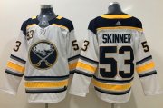 Wholesale Cheap Adidas Sabres #53 Jeff Skinner White Road Authentic Stitched NHL Jersey