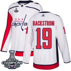 Wholesale Cheap Adidas Capitals #19 Nicklas Backstrom White Road Authentic Stanley Cup Final Champions Stitched NHL Jersey
