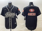 Cheap Men's San Francisco 49ers Black Reflective Team Big Logo With Patch Cool Base Stitched Baseball Jersey