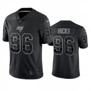Wholesale Cheap Men's Tampa Bay Buccaneers #96 Akiem Hicks Black Reflective Limited Stitched Jersey