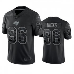 Wholesale Cheap Men\'s Tampa Bay Buccaneers #96 Akiem Hicks Black Reflective Limited Stitched Jersey