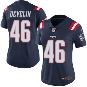 Wholesale Cheap Nike Patriots #46 James Develin Navy Blue Women\'s Stitched NFL Limited Rush Jersey