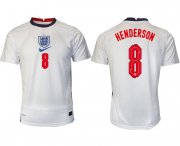 Wholesale Cheap Men 2020-2021 European Cup England home aaa version white 8 Nike Soccer Jersey