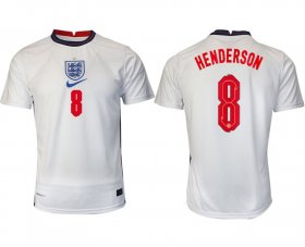 Wholesale Cheap Men 2020-2021 European Cup England home aaa version white 8 Nike Soccer Jersey