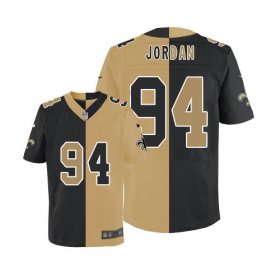 Wholesale Cheap Nike Saints #94 Cameron Jordan Black/Gold Men\'s Stitched NFL Elite Split Jersey