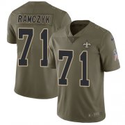 Wholesale Cheap Nike Saints #71 Ryan Ramczyk Olive Men's Stitched NFL Limited 2017 Salute To Service Jersey
