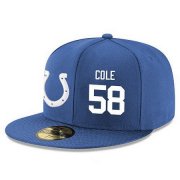 Wholesale Cheap Indianapolis Colts #58 Trent Cole Snapback Cap NFL Player Royal Blue with White Number Stitched Hat