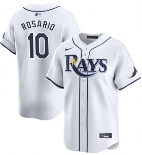 Cheap Men\'s Tampa Bay Rays #10 Amed Rosario White Home Limited Stitched Baseball Jersey