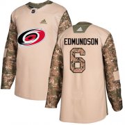 Wholesale Cheap Adidas Hurricanes #6 Joel Edmundson Camo Authentic 2017 Veterans Day Stitched NHL Jersey