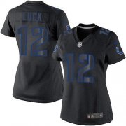 Wholesale Cheap Nike Colts #12 Andrew Luck Black Impact Women's Stitched NFL Limited Jersey