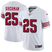 Wholesale Cheap Nike 49ers #25 Richard Sherman White Rush Men's Stitched NFL Vapor Untouchable Limited Jersey