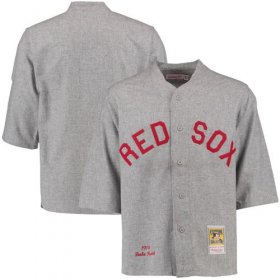 Wholesale Cheap Mitchell And Ness 1914 Red Sox #3 Babe Ruth Grey Throwback Stitched MLB Jersey