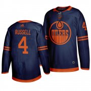 Wholesale Cheap Edmonton Oilers #4 Kris Russell Blue 2019-20 Third Alternate Jersey