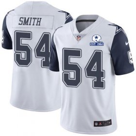 Wholesale Cheap Nike Cowboys #54 Jaylon Smith White Men\'s Stitched With Established In 1960 Patch NFL Limited Rush Jersey