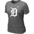 Wholesale Cheap Women's Detroit Tigers Heathered Nike Dark Grey Blended T-Shirt