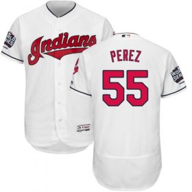Wholesale Cheap Indians #55 Roberto Perez White Flexbase Authentic Collection 2016 World Series Bound Stitched MLB Jersey