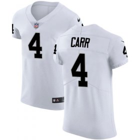 Wholesale Cheap Nike Raiders #4 Derek Carr White Men\'s Stitched NFL Vapor Untouchable Elite Jersey