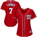 Wholesale Cheap Nationals #7 Trea Turner Red Alternate Women's Stitched MLB Jersey