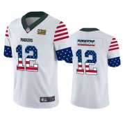 Wholesale Cheap Green Bay Packers #12 Aaron Rodgers White Men's Nike Team Logo USA Flag Vapor Untouchable Limited NFL Jersey