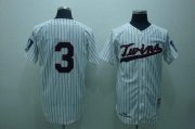 Wholesale Cheap Mitchelland Ness Twins #3 Harmon Killebrew Stitched White Blue Strip Throwback MLB Jersey