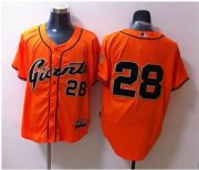 Wholesale Cheap Giants #28 Buster Posey Orange Stitched MLB Jersey