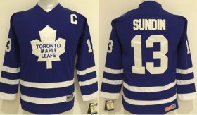 Wholesale Cheap Maple Leafs #13 Mats Sundin Blue CCM Stitched Youth NHL Jersey