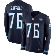 Wholesale Cheap Nike Titans #76 Rodger Saffold Navy Blue Team Color Men's Stitched NFL Limited Therma Long Sleeve Jersey