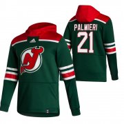 Wholesale Cheap New Jersey Devils #21 Kyle Palmieri Adidas Reverse Retro Pullover Hoodie Green
