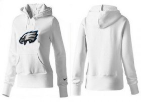 Wholesale Cheap Women\'s Philadelphia Eagles Logo Pullover Hoodie White