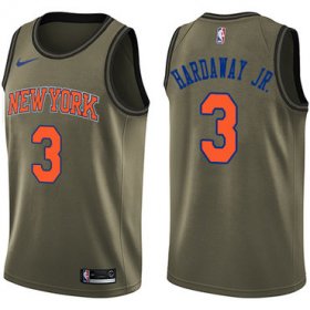 Wholesale Cheap Nike New York Knicks #3 Tim Hardaway Jr. Green Salute to Service NBA Swingman Jersey