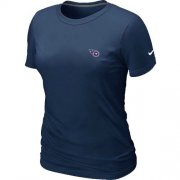 Wholesale Cheap Women's Nike Tennessee Titans Chest Embroidered Logo T-Shirt Dark Blue