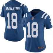 Wholesale Cheap Nike Colts #18 Peyton Manning Royal Blue Women's Stitched NFL Limited Rush Jersey