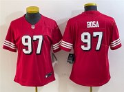 Cheap Women's San Francisco 49ers #97 Nick Bosa New Red Stitched Jersey(Run Small)
