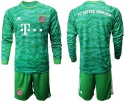 Wholesale Cheap Bayern Munchen Blank Green Goalkeeper Long Sleeves Soccer Club Jersey