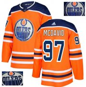 Wholesale Cheap Adidas Oilers #97 Connor McDavid Orange Home Authentic Fashion Gold Stitched NHL Jersey