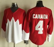 Wholesale Cheap Olympic CA. #4 Canada Red/White 1972 Commemorative CCM Stitched NHL Jersey