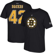 Wholesale Cheap Boston Bruins #42 David Backes Reebok Centennial Patch Name & Number T-Shirt Black