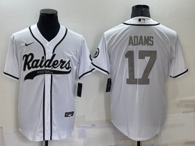 Wholesale Men\'s Las Vegas Raiders #17 Davante Adams White Grey Stitched MLB Cool Base Nike Baseball Jersey