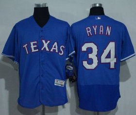 Wholesale Cheap Rangers #34 Nolan Ryan Blue Flexbase Authentic Collection Stitched MLB Jersey