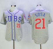 Wholesale Cheap Cubs #21 Sammy Sosa Grey Flexbase Authentic Collection Alternate Road Stitched MLB Jersey