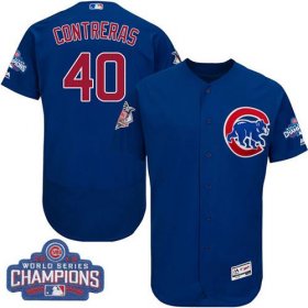 Wholesale Cheap Cubs #40 Willson Contreras Blue Flexbase Authentic Collection 2016 World Series Champions Stitched MLB Jersey