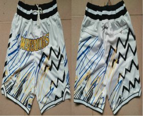 Wholesale Cheap Men\'s Golden State Warriors White Lightning Just Don Swingman Shorts