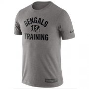 Wholesale Cheap Men's Cincinnati Bengals Nike Heathered Gray Training Performance T-Shirt