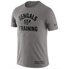 Wholesale Cheap Men\'s Cincinnati Bengals Nike Heathered Gray Training Performance T-Shirt