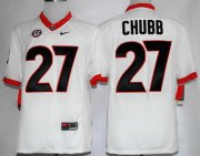 Wholesale Cheap Georgia Bulldogs #27 Nick Chubb 2014 White Limited Jersey