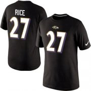 Wholesale Cheap Nike Baltimore Ravens #27 Ray Rice Pride Name & Number NFL T-Shirt Black