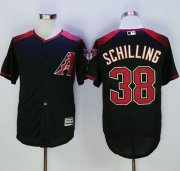 Wholesale Cheap Diamondbacks #38 Curt Schilling Black/Brick New Cool Base Stitched MLB Jersey